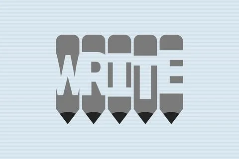 Write typography negative space word vector illustration. Stock Illustration