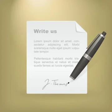 Write us pen and letter Illustrazione stock
