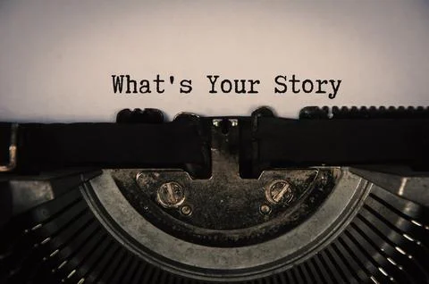 Write your story text on an old vintage typewriter. Lifestyle concept Foto stock