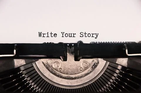 Write your story text on an old typewriter. Lifestyle concept Stock Photos