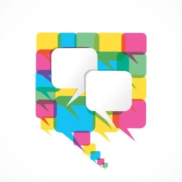 Write your text on message bubble  with colorful message bubble design vector Stock Illustration