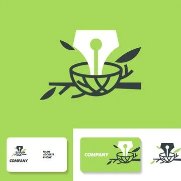 Writer Nest Logo Stock Illustration