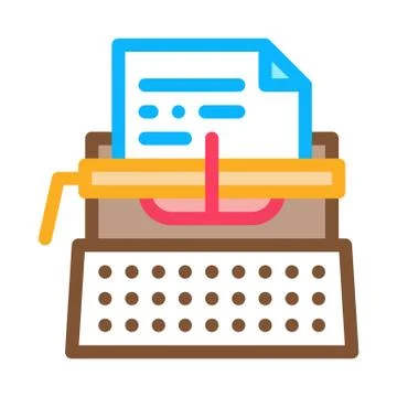 Writer Typewriter Icon Vector Outline Illustration Stock Illustration