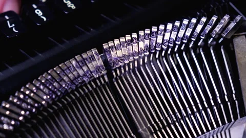 Writer Typing on Old Writing Machine. View from Above on Typewriter on Lett.. Stock Footage 323861980