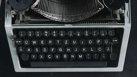 Writer typing with retro writing machine. Stock Footage 69078424