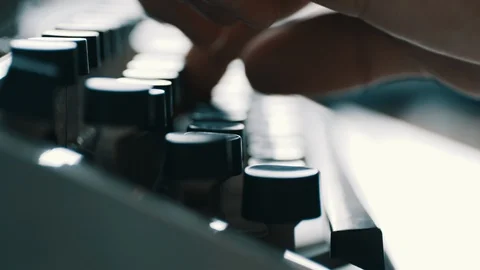 Writer typing with retro writing machine. Video stock 87084677