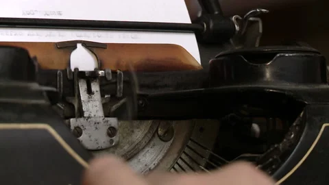 Writer typing with retro writing machine. View from above. Stock-Footage 88177542