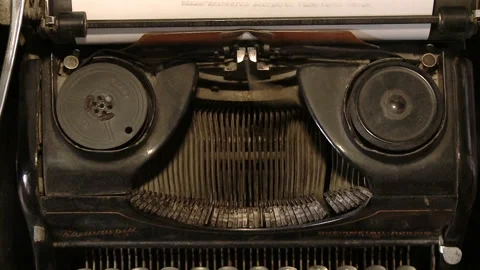 Writer typing with retro writing machine. View from above. Stock-Footage 88180197