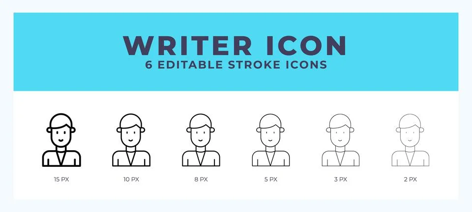 Writer vector icon for web and app. Editable stroke vector illustration Stock Illustration
