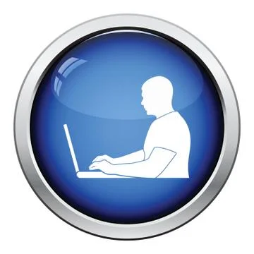 Writer at the work icon Stock Illustration