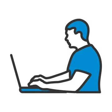 Writer At The Work Icon Stock Illustration