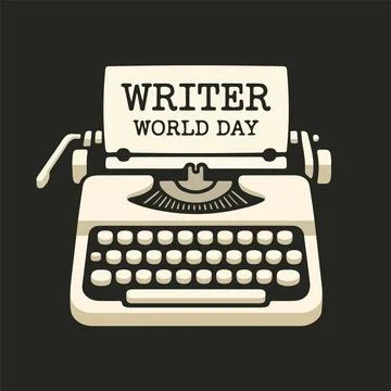 Writer World Day typewriter typography Stock Illustration