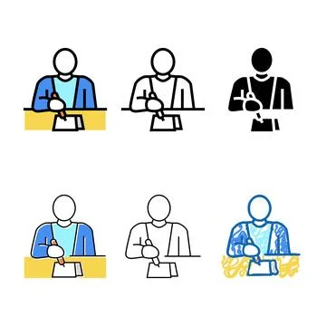 Writer writing article color variants icon vector Stock-Illustration