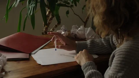Writer's block, creative crisis or no idea concept. Stock Footage 257558917