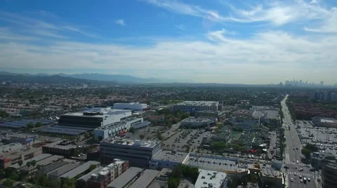 Writers guild drone traders joe in front of the grove Stock Footage 63356625