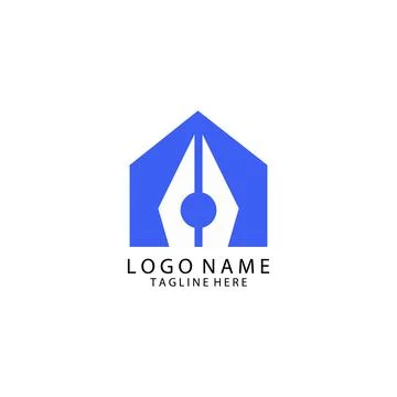 Writer's house logo design vector Illustrazione stock