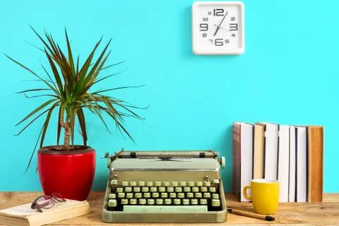 Writer's work desk. Stock Photos