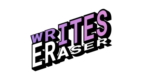 WRITES vs ERASER, 3D Text Animation in Isometric View with Opposite Word Motion Stock Footage 314264227
