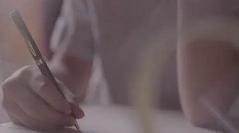 Writing in 4K in slow motion Stock Footage 54240529
