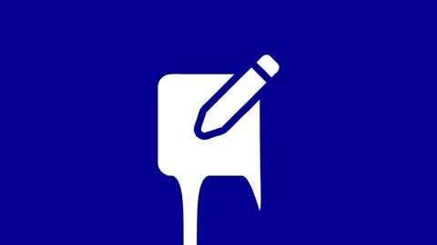 Writing and editing icon on blue background animation Stock Footage 327761903