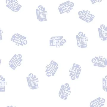 Writing and editing pdf file glyph seamless pattern Stock Illustration