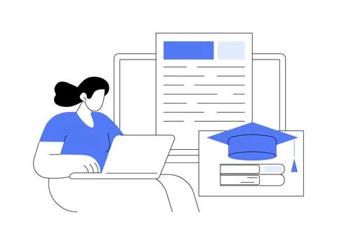 Writing application essay isolated cartoon vector illustrations. Illustrazione stock