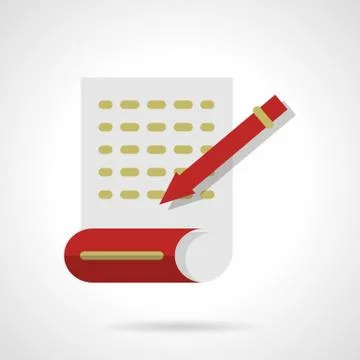 Writing articles abstract flat color vector icon Illustrazione stock