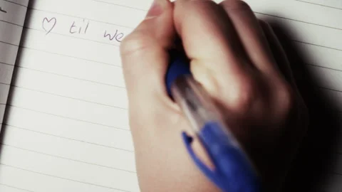 Writing with ballpoint pen Stock Footage 302002372
