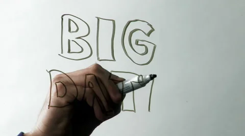 Writing 'Big Data' on a Pane of Glass Stock Footage 61479906