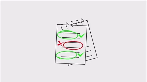 Writing on blank sheets of paper with green marker in simple layout Stock Footage 327175925