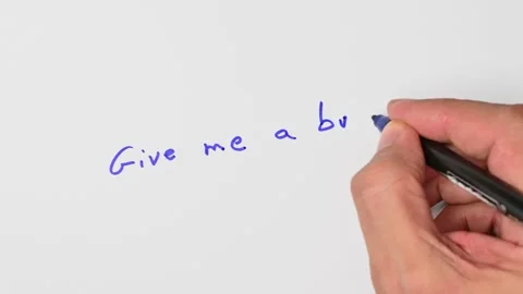 Writing with a blue marker the sentence: Give me a buzz! Stock Footage 221782361
