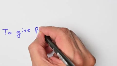 Writing with a blue marker the sentence: To give props to someone Stock Footage 221782362