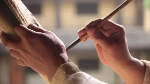 Is writing brush to write hand Video stock 58367670