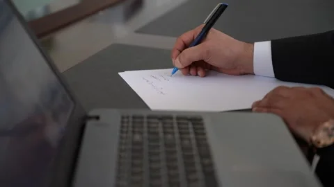 Writing a Business Note Stock Footage 316347485