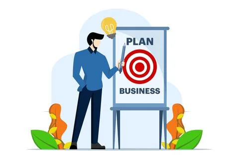 Writing a business plan to make a list of ideas Stock Illustration