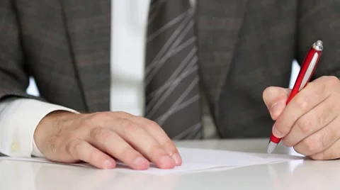 Writing Businessman Stock Footage 7752329