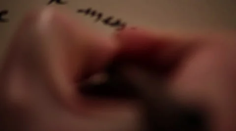 Writing calligraphy hand from above Stock Footage 47454178