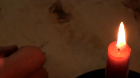 Writing by candlelight 4 Stock Footage 49441203