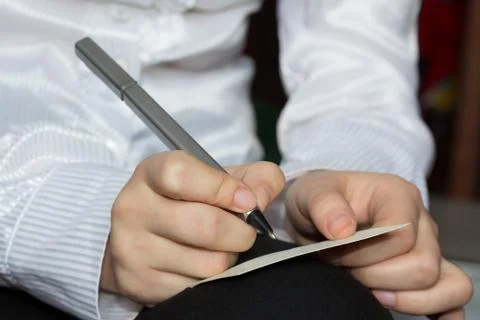 Writing on a card Stock Photos