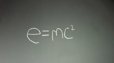 Writing on chalkboard E=MC2 - HD Stock Footage 5299495