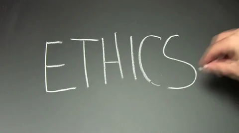 Writing on chalkboard ETHICS - HD Stock Footage 5299507