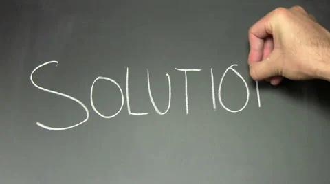 Writing on chalkboard SOLUTION - HD Stock Footage 5310804