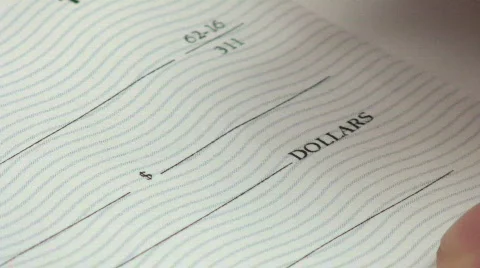 Writing check close-up V1 - HD  Stock Footage 504983