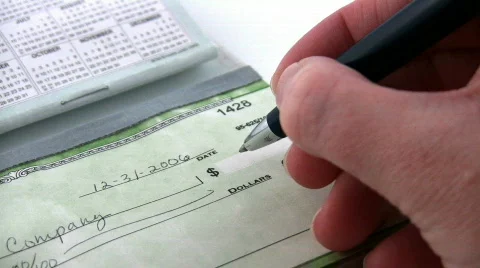 Writing a Check Video stock 76482
