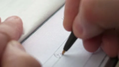 Writing a Check Stock Footage 163614838