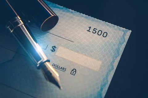 Writing Check Payment Stock Photos
