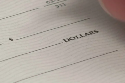 Writing a check V2 - NTSC Video stock 662489
