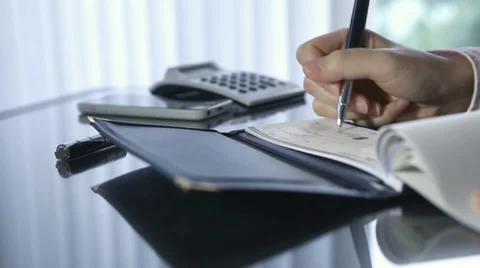 Writing a cheque Stock Footage 39703003