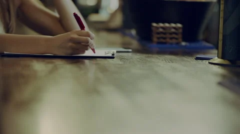 Writing on a clipboard in a bar Stock Footage 67885131
