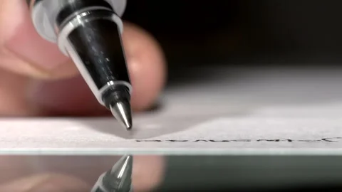 Writing close up  Stock Footage 210195136